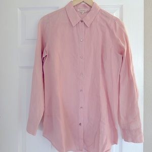Eileen Fisher PS Pink 100% Irish linen long sleeve blouse. NWOT.